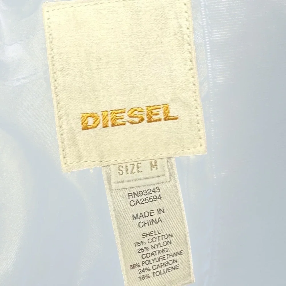 Diesel Mens Black Coated Cotton 2-Button Blazer Jacket Size M NWT RN93243